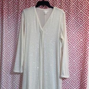 Stunning white sequin loose fit gown